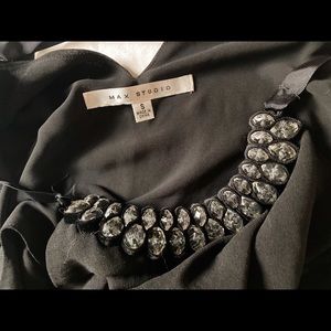 Max Studio crystal collar party dress